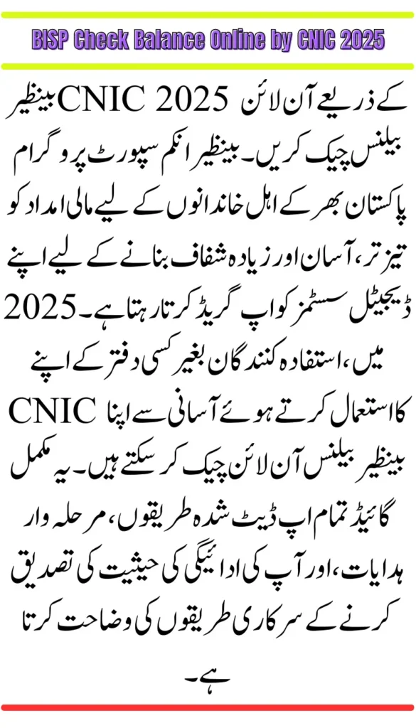 BISP Check Balance Online by CNIC 2025 – Latest Method to Verify Your Payment